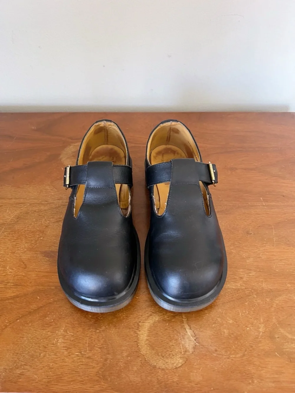Dr Martens • vintage t-strap mary janes 5027 leather chunky black t bar MIE - Picture 3 of 9